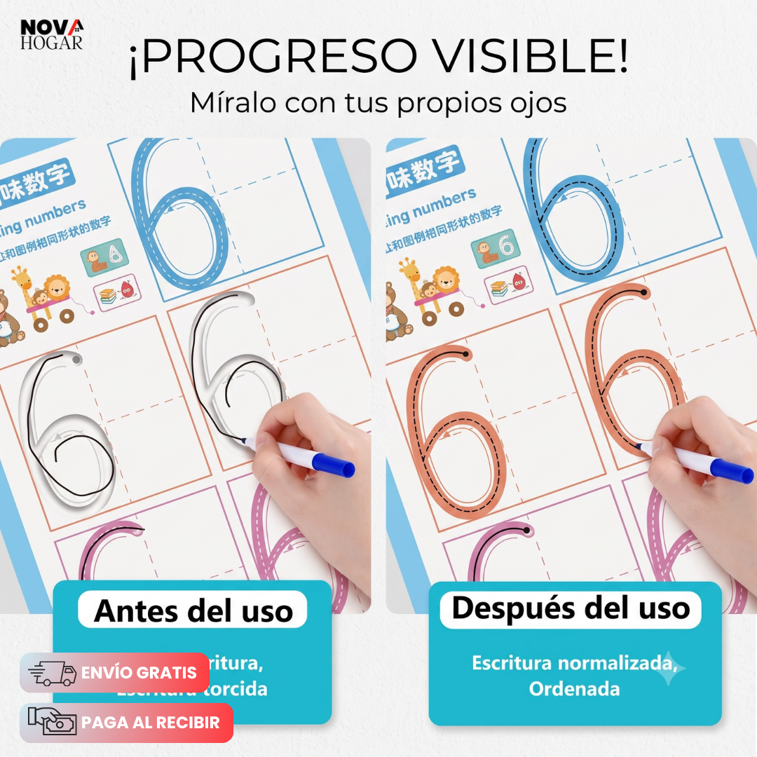 MagicTrace™ Kit Completo de Cuaderno De Trazos Reutilizable