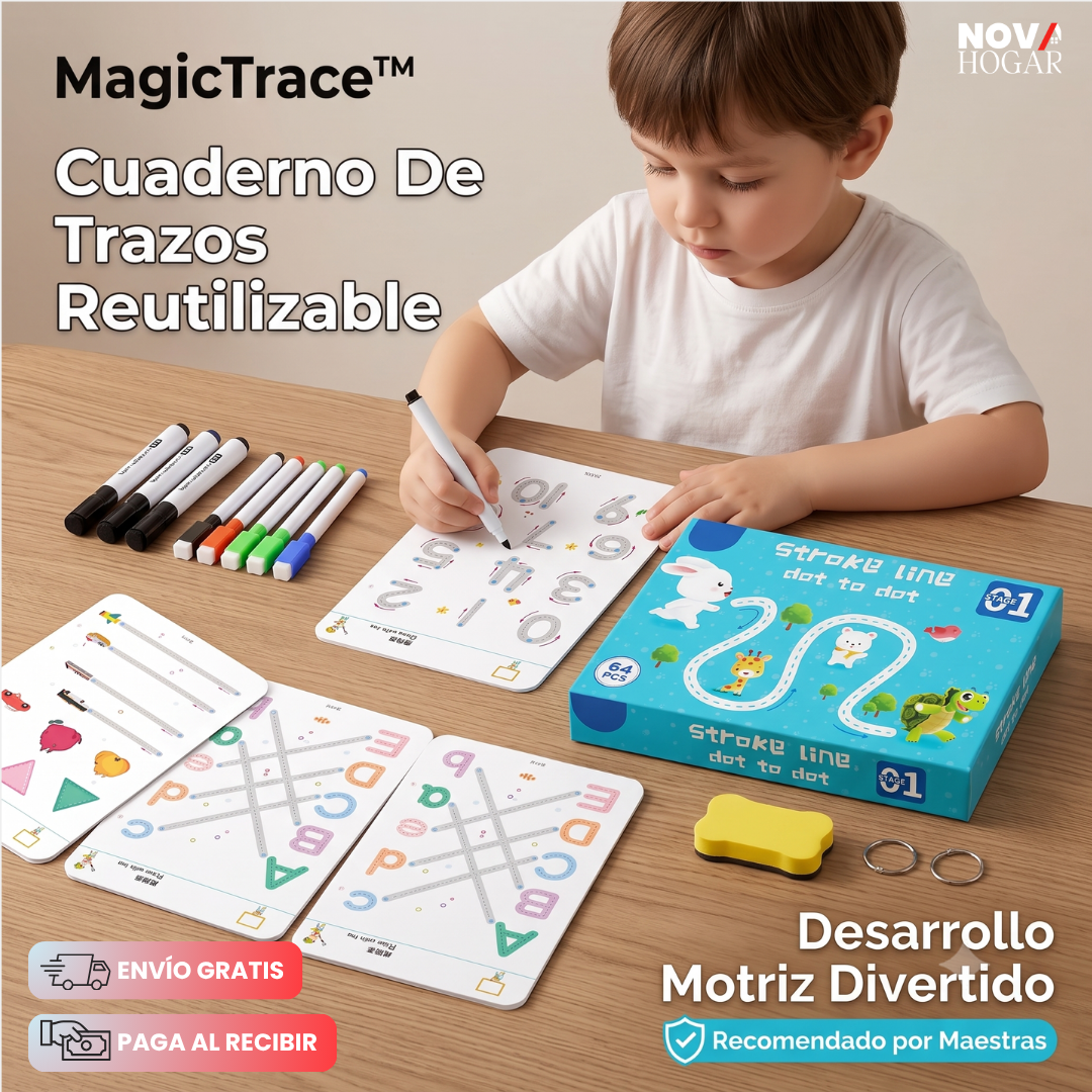 MagicTrace™ Kit Completo de Cuaderno De Trazos Reutilizable