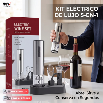 VinoElevate™ Kit Abridor De Vino Eléctrico 5 en 1