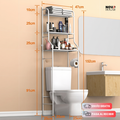 VertiClean™ Organizador Blanco Sobre Inodoro