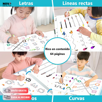 MagicTrace™ Kit Completo de Cuaderno De Trazos Reutilizable
