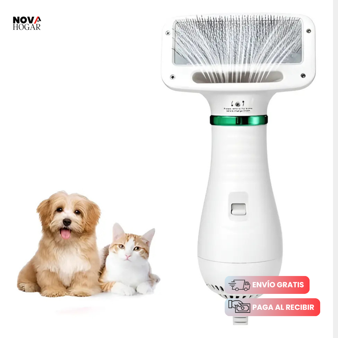 PawsitiveBlow™ 2 en 1 Secador Cepillo Suave Mascota