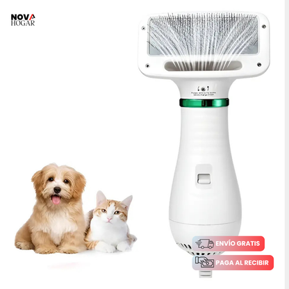 PawsitiveBlow™ 2 en 1 Secador Cepillo Suave Mascota