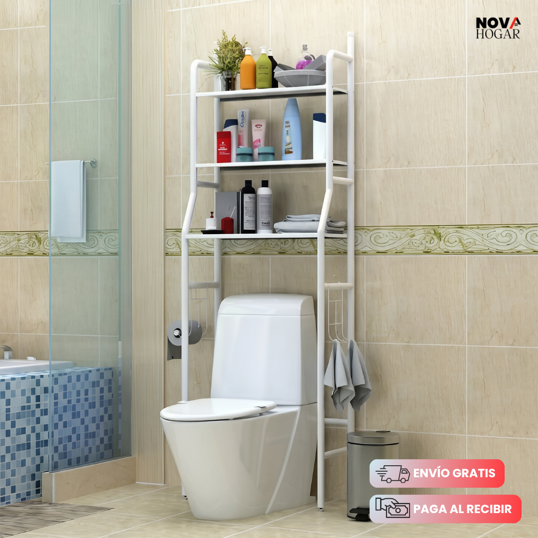VertiClean™ Organizador Blanco Sobre Inodoro