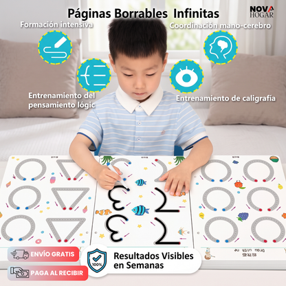 MagicTrace™ Kit Completo de Cuaderno De Trazos Reutilizable