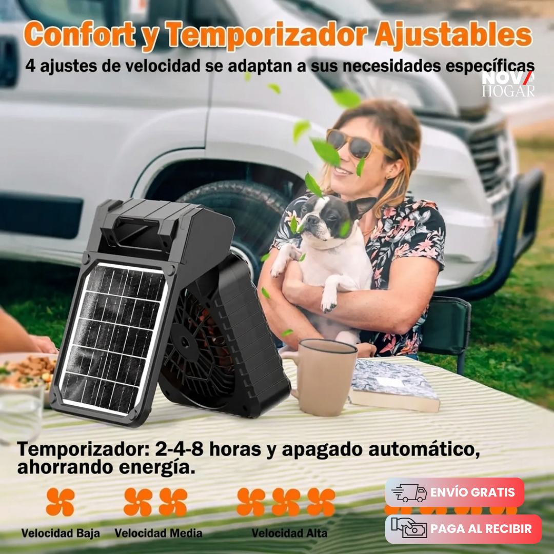 EcoGlow™ Ventilador Solar Con Linterna