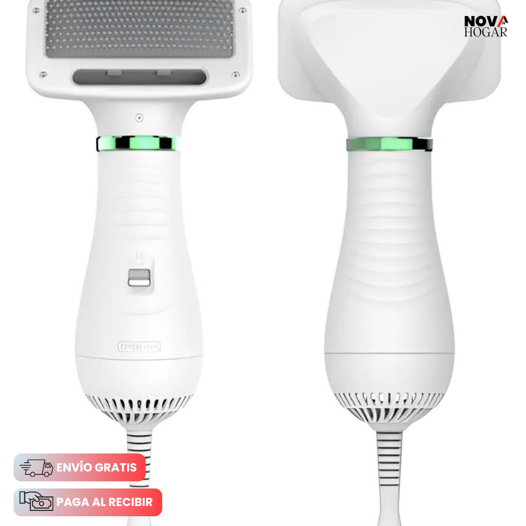 PawsitiveBlow™ 2 en 1 Secador Cepillo Suave Mascota