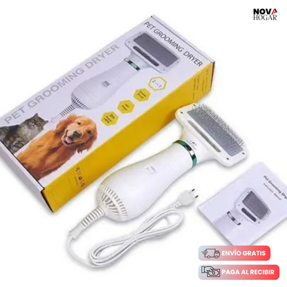 PawsitiveBlow™ 2 en 1 Secador Cepillo Suave Mascota