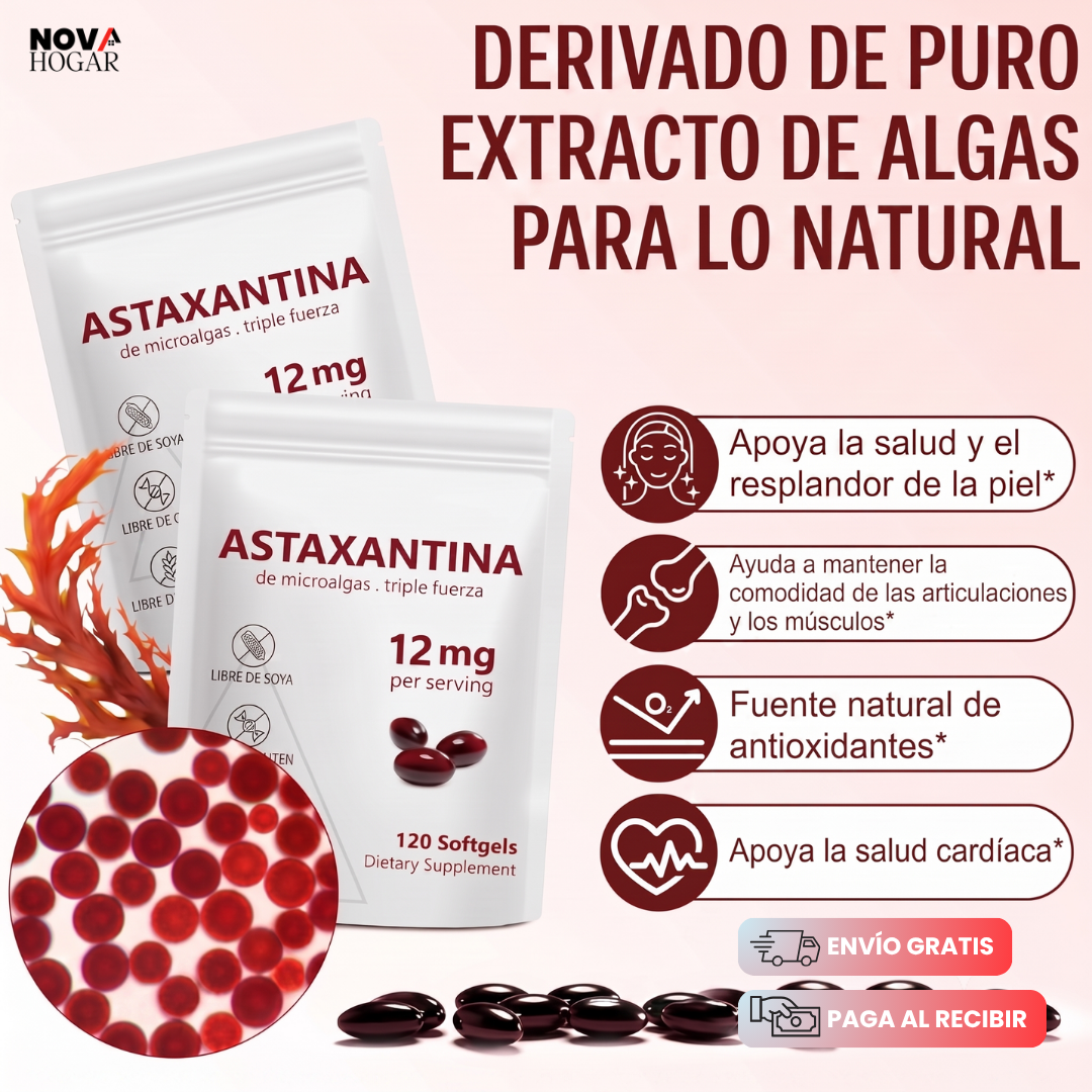 Astaxanthin En Softgels Suplemento Antioxidante De Alta Potencia