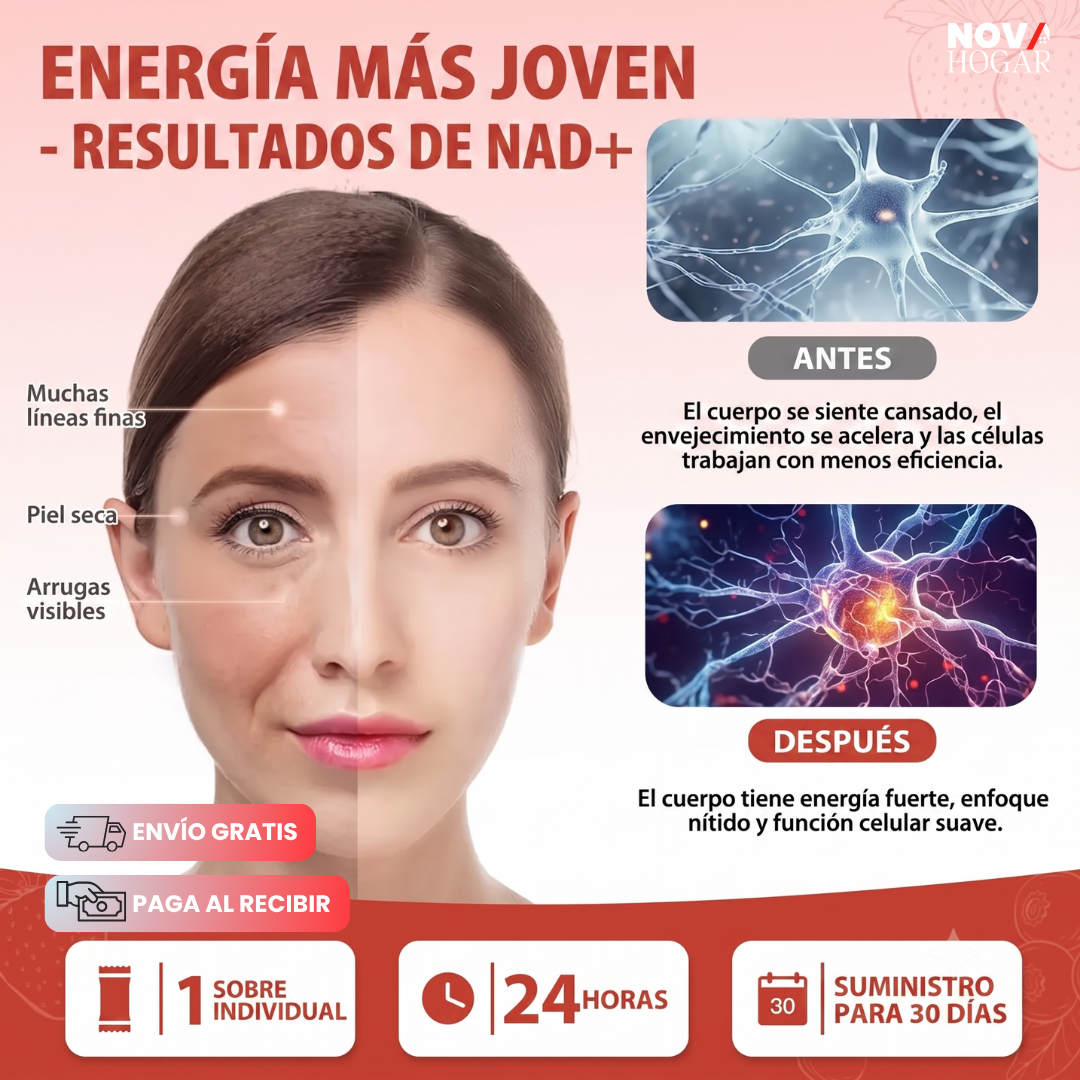 NAD+ 1000 mg con Nicotinamide Riboside, PQQ y Resveratrol Pack x30 sobres